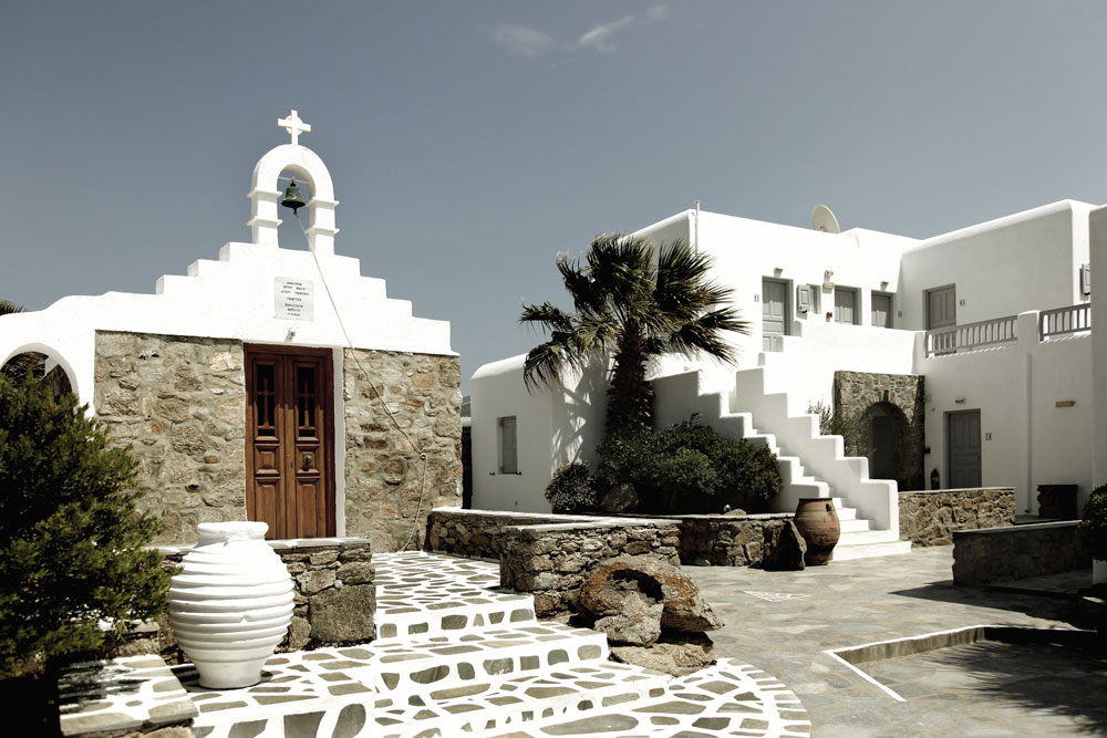 Décor des îles grecques : Hôtel San Giorgio à Mykonos