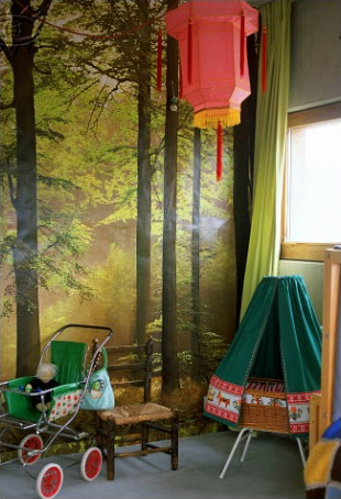 Maison de la designer Mary Abrahamson - Papier-peint panoramique Forêt