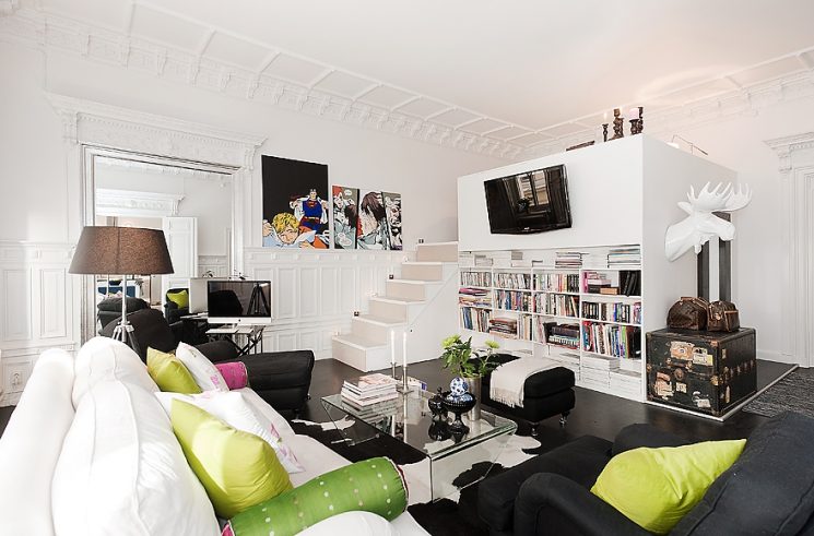 Créer le contraste ... pour moderniser l'ancien | Appartement en noir et blanc à Stokholm