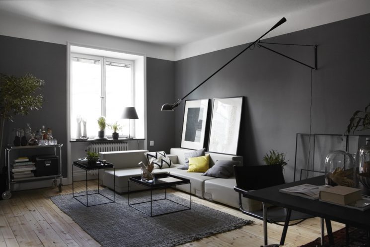 Créer le contraste ... pour moderniser l'ancien | Appartement en gris anthracite