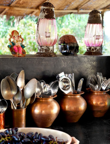 La maison de Jade Jagger à Goa // Cuisine d'extérieur en mode bazar chic