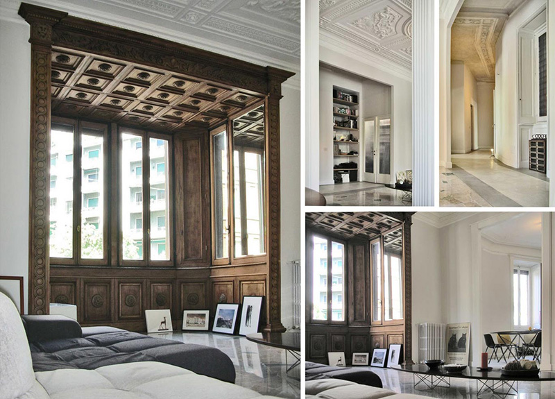 Appartement ancien à Milan, rénové par l'architecte Petro Russo dans un style design