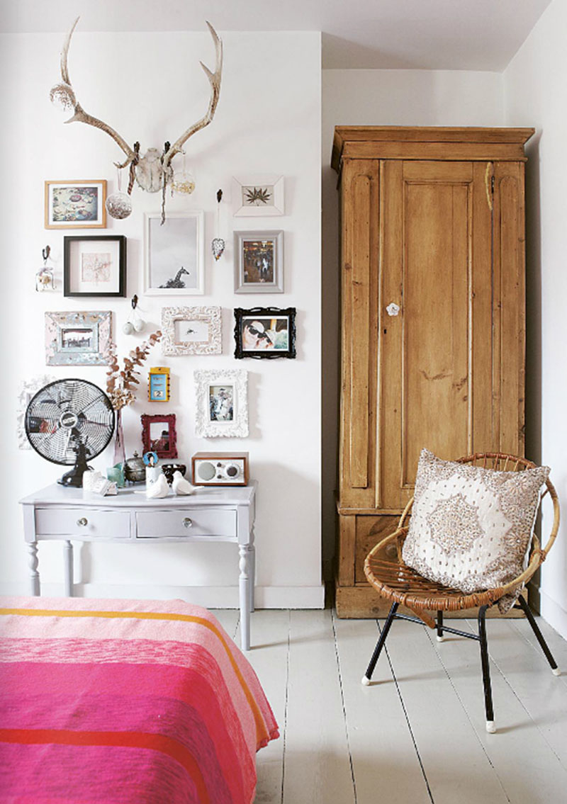 Une chambre aux accents ethniques, bazar chic et shabby chic aussi