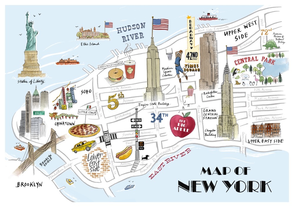New-York map by Alice Tait