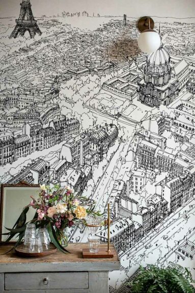 Émilie Ettori - Papier peint panoramique plan de Paris