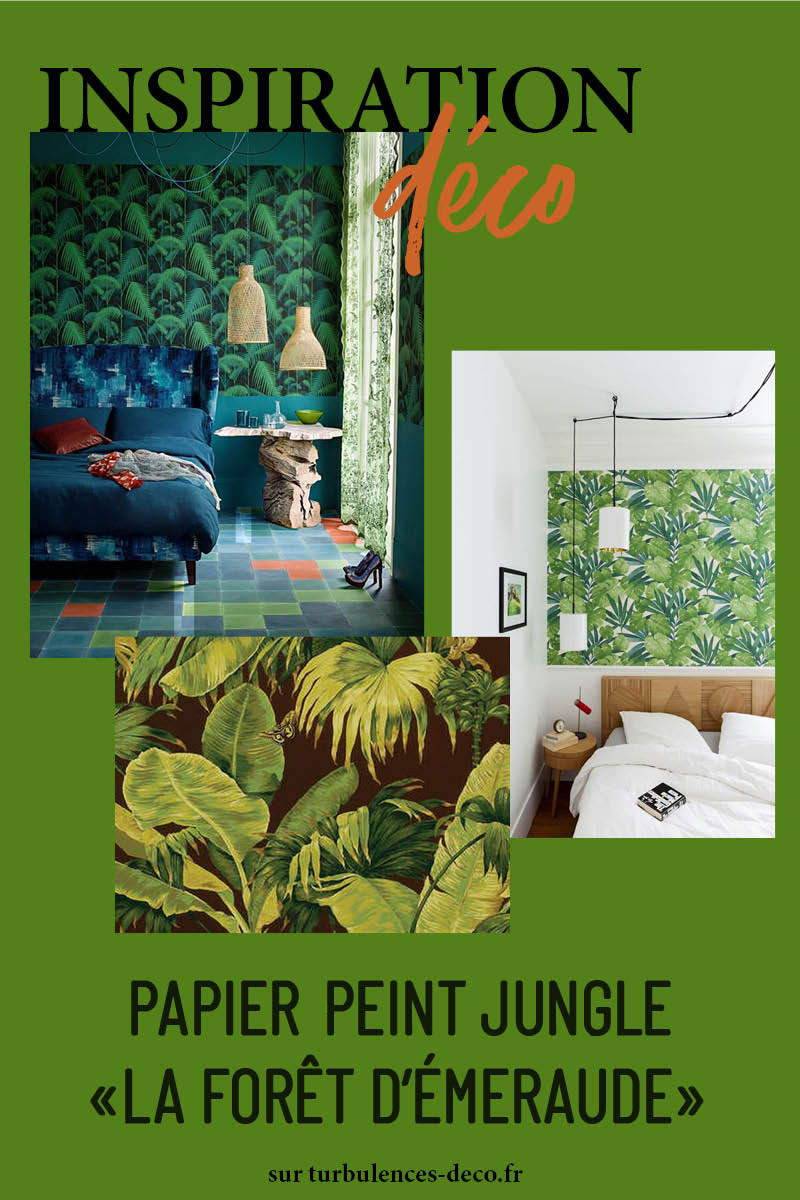 Papier-peint jungle "La forêt d'émeraude" à retrouver sur Turbulences Déco