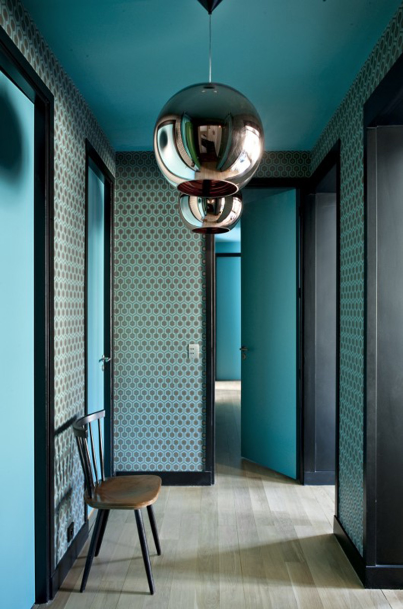 Couloir en mode aqua blue