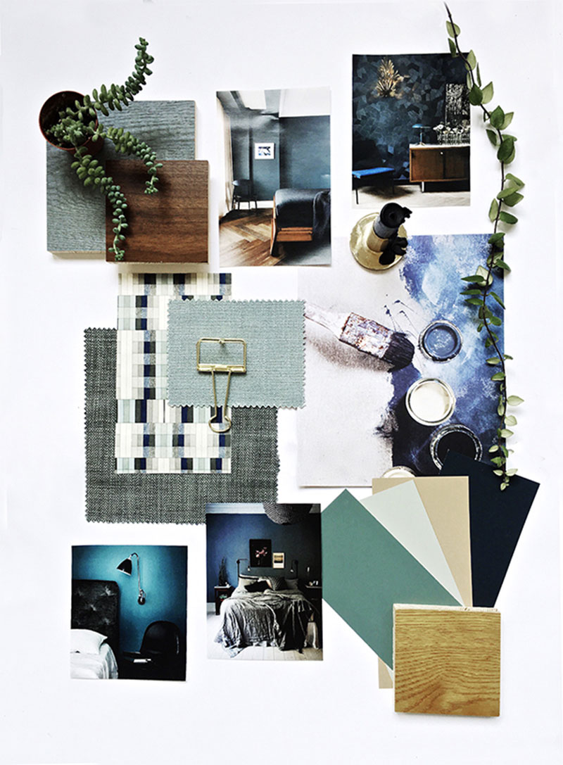 Mood board pour une chambre par eclectictrends.com