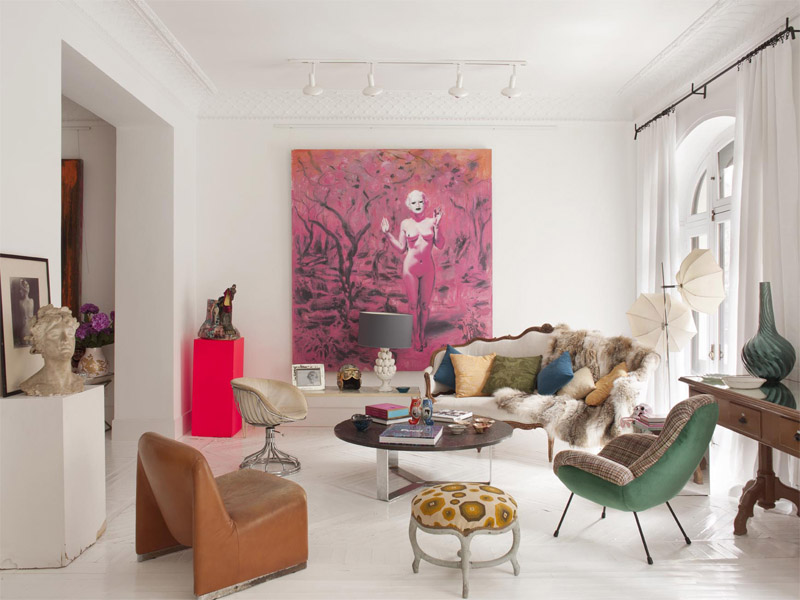 Maria Llado - Un appartement rue Fortuny à Madrid || Une déco kitsch et éclectique
