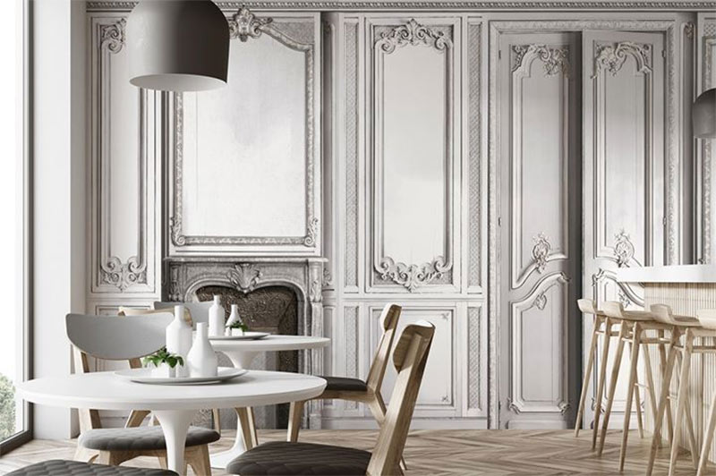 Koziel - Papier peint trompe l'œil boiseries Haussmann Koziel - Papier peint trompe l'œil boiseries Haussmann