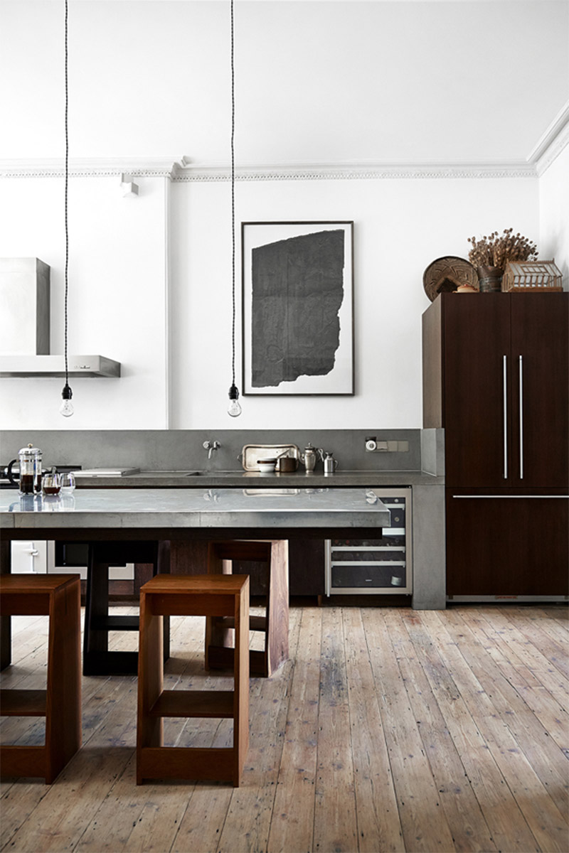 Une cuisine moderne rustique dans une maison à Londres