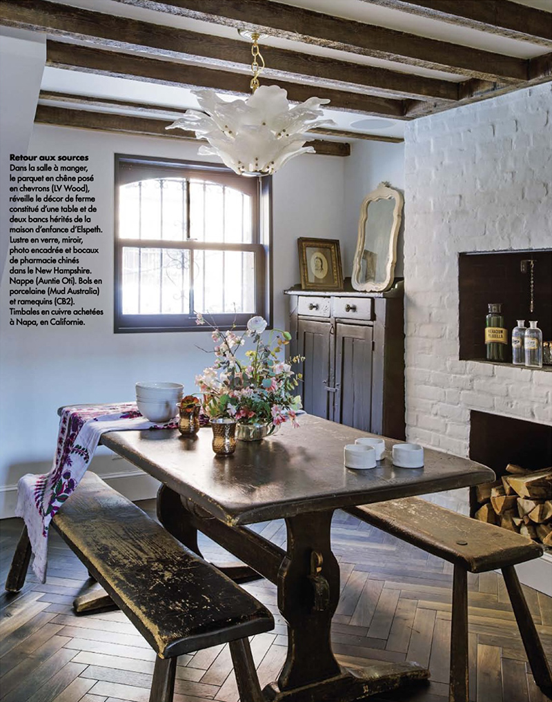 Rénovation d'une maison à Brooklyn par Elysabeth Roberts - Elle Décoration, Sept. 2015 || Style néo-rustique