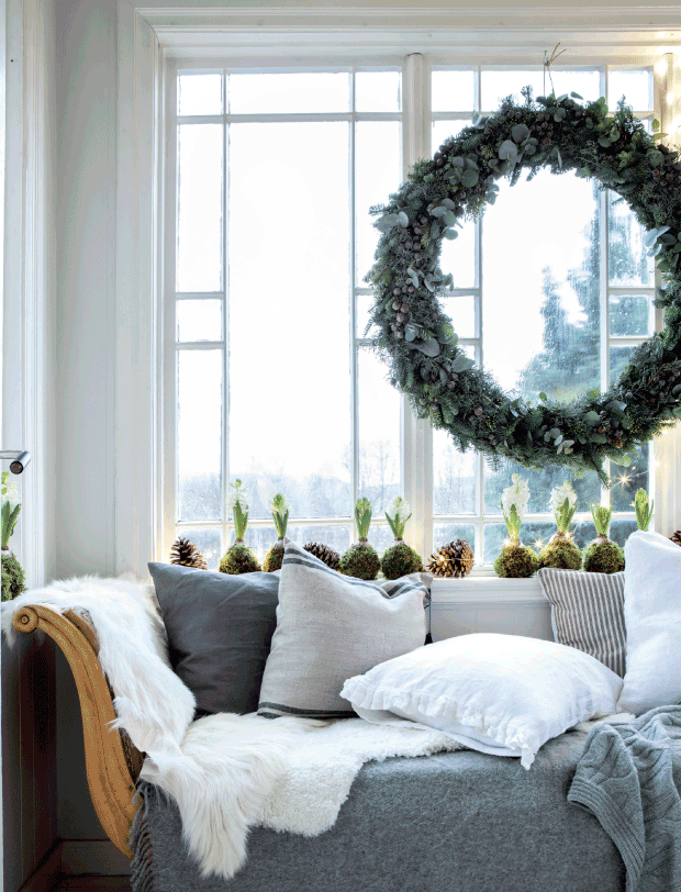 Décoration de noël naturelle à fabriquer || Kodedamas de jacinthes et couronne de Noël