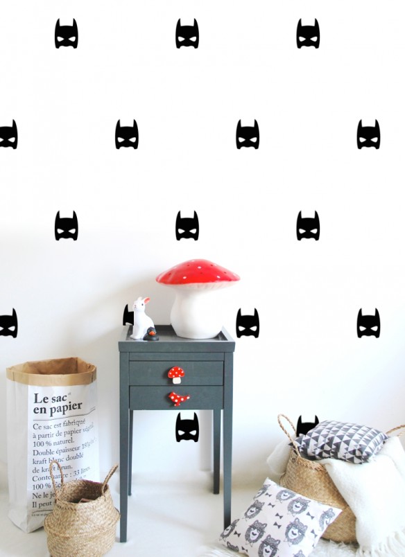 Stickers Pom le bohomme - Masques noirs Batman Stickers Pom le bohomme - Masques noirs Batman