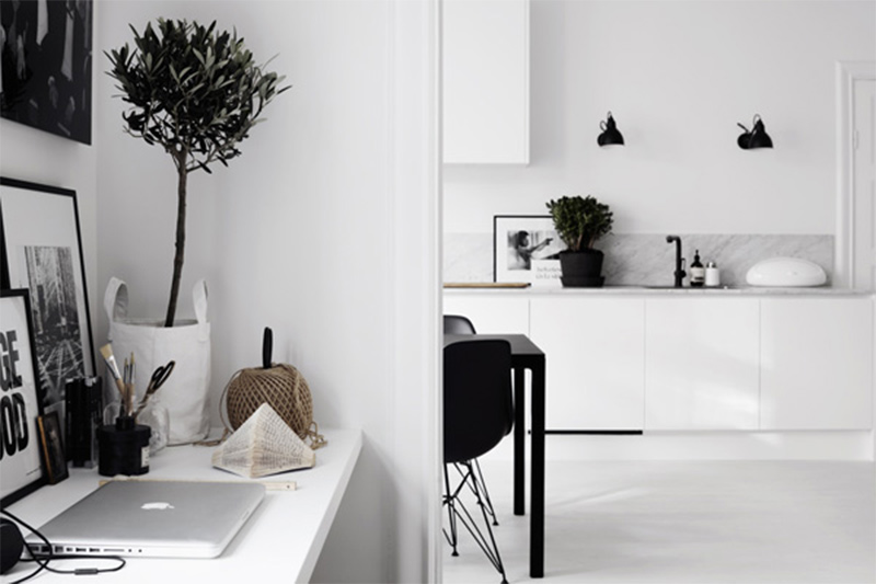 L'appartement de style scandinave en noir et blanc de Therese Sennerholt, à Stokholm, Suède