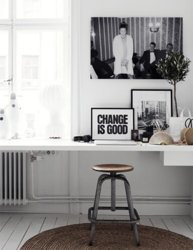 L'appartement de style scandinave en noir et blanc de Therese Sennerholt, à Stokholm, Suède