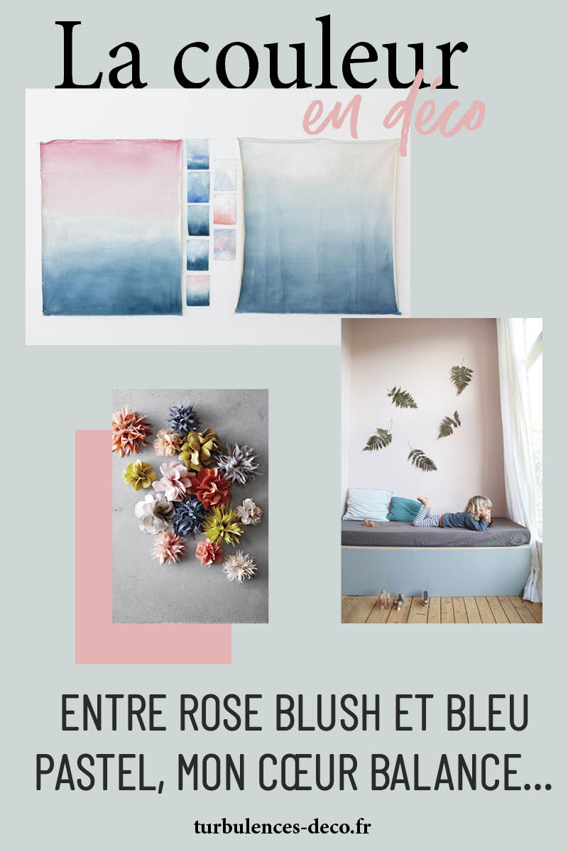 Entre rose blush et bleu pastel, mon cœur balance… à retrouver sur Turbulences Déco