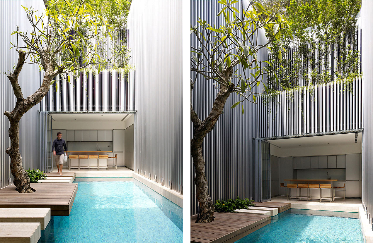 Autour d'une piscine design - Blair Road house by ONGONG