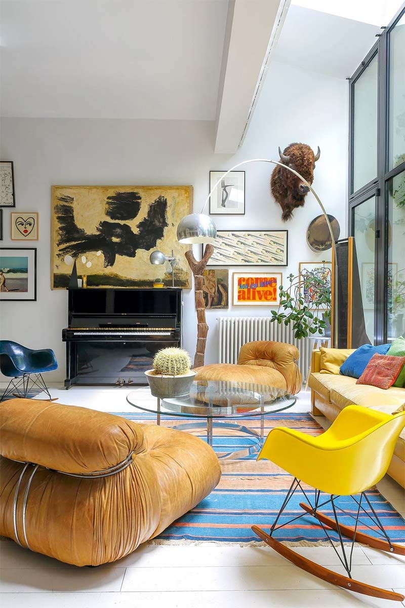 Un loft à la décoration éclectique qui mélange les provenances et les époques dans un esparit vintage Un loft à la décoration éclectique qui mélange les provenances et les époques dans un esparit vintage