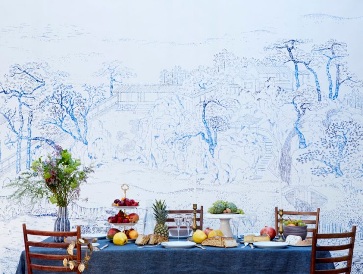 Papier-peint Bien fait – Coromandel indigo