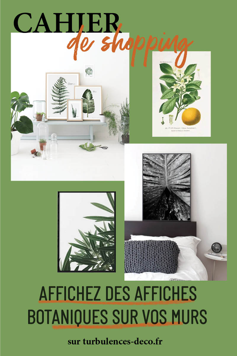 Affichez des affiches botaniques sur vos murs, des inspirations décos et une sélection shopping à retrouver sur Turbulences Déco