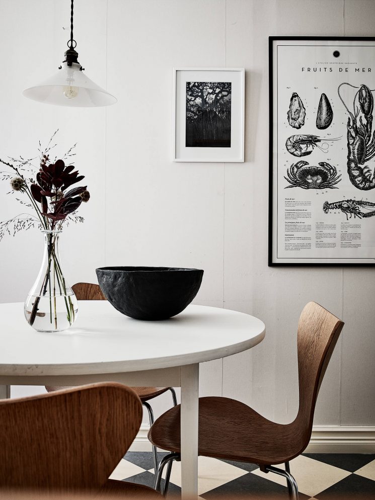 Appartement en noir et blanc de style scandinave