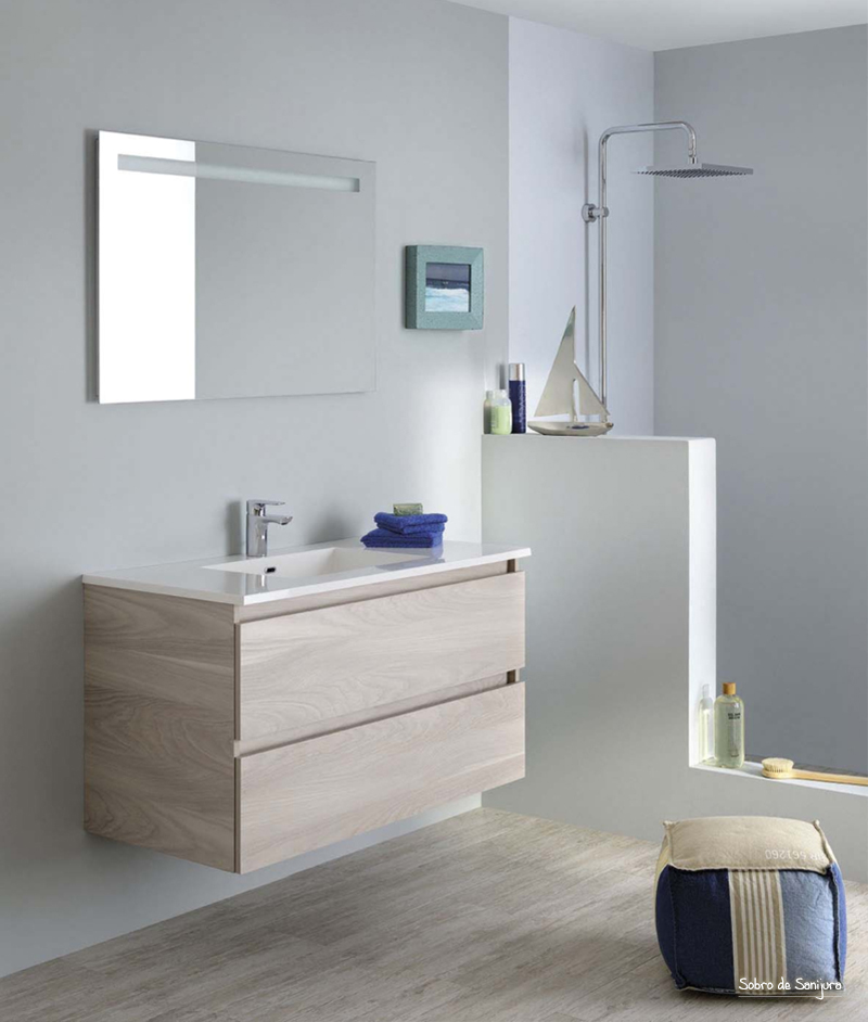 Meuble de salle de bain Sobro, champagne, Sanijura Une salle de bain de style bord de mer || Meuble de salle de bain Sobro, champagne, Sanijura