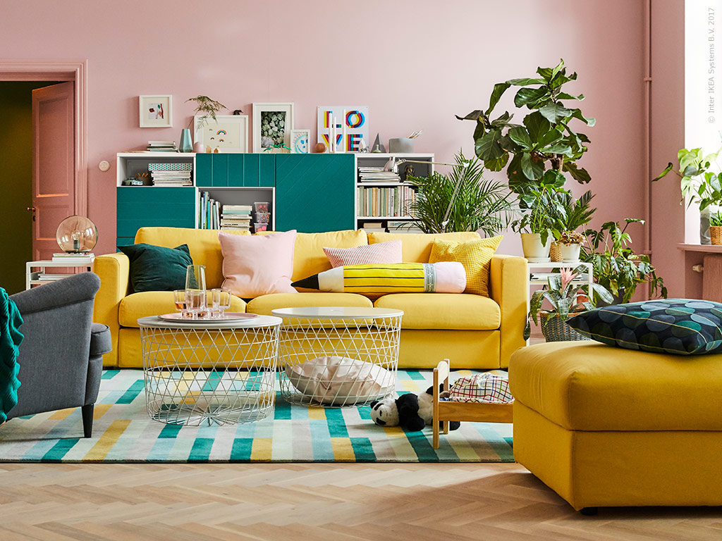 Combo rose et jaune sur la déco || Catalogue Ikea 2017