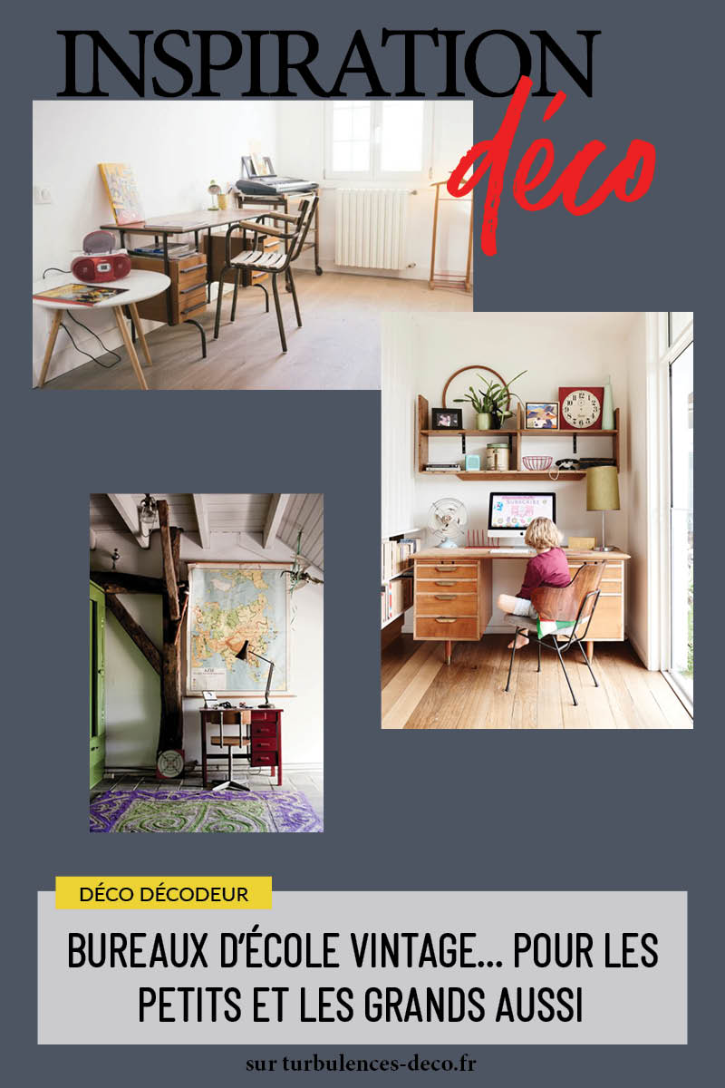Bureaux d'école vintage... pour les petits et les grands aussi, un sujet déco à découvrir sur Turbulences Déco Bureaux d'école vintage... pour les petits et les grands aussi, un sujet déco à découvrir sur Turbulences Déco