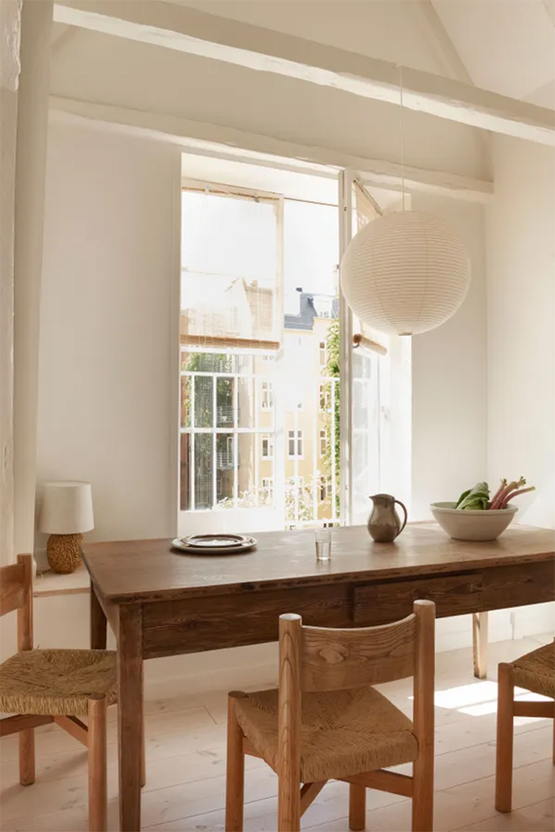 Un appartement à Copenhague dans les tons neutres et naturels Un appartement à Copenhague dans les tons neutres et naturels