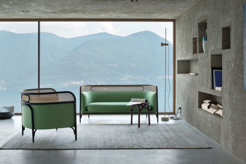 Canapé droit en cannage, Targa, design GamFratesi, Wiener GTV Design Canapé droit en cannage, Targa, design GamFratesi, Wiener GTV Design