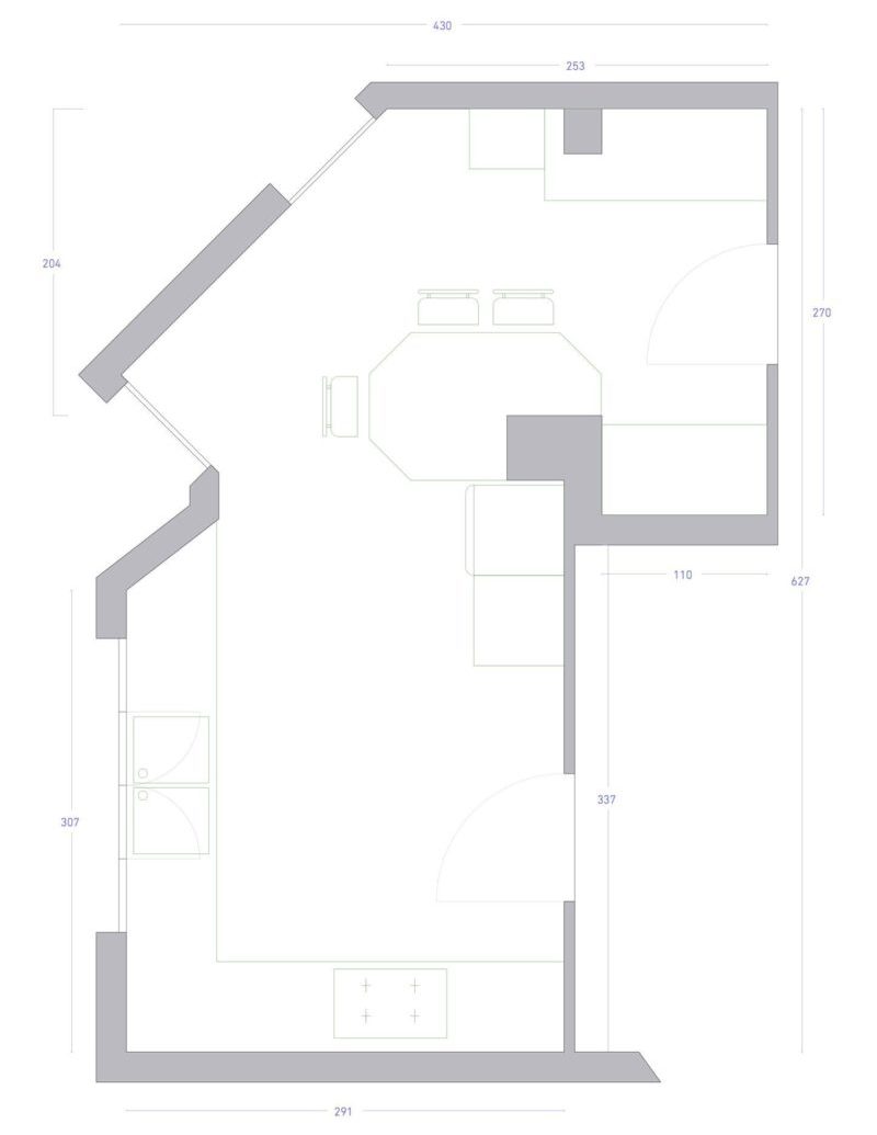 [ Aménagement de la cuisine ] Comprendre l'importance du triangle d'activité dans la cuisine // Projet intérieur : Florence Ronsil plan