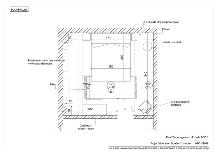 Avec hubstairs un projet déco en quelques clics || Plan de la chambre