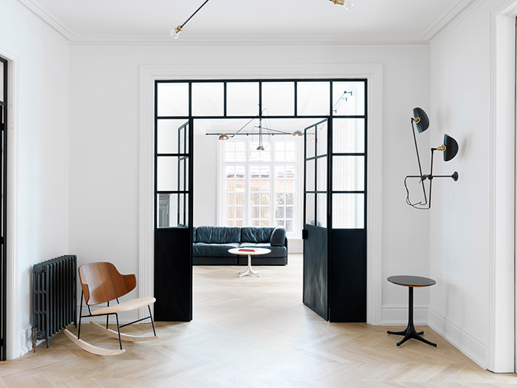 Porte vitré, inspirée des verrières industrielles Porte vitré, inspirée des verrières industrielles