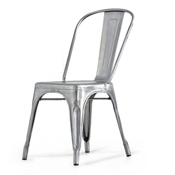 Chaise en acier brut finition vernie, A - Tolix