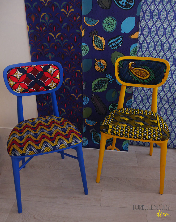 Collection de papiers-peints Sandrine Alouf & Au fil des couleurs, inspirée du wax africain