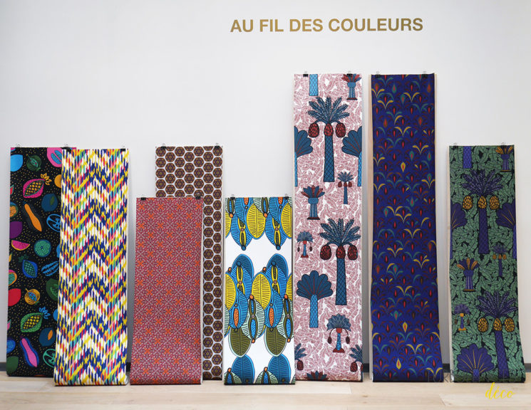 Collection de papiers-peints Sandrine Alouf &amp; Au fil des couleurs, inspirée du wax africain