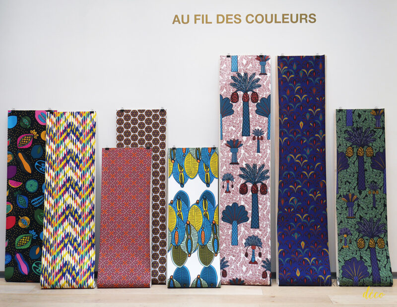 Collection de papiers-peints Sandrine Alouf & Au fil des couleurs, inspirée du wax africain Collection de papiers-peints Sandrine Alouf & Au fil des couleurs, inspirée du wax africain