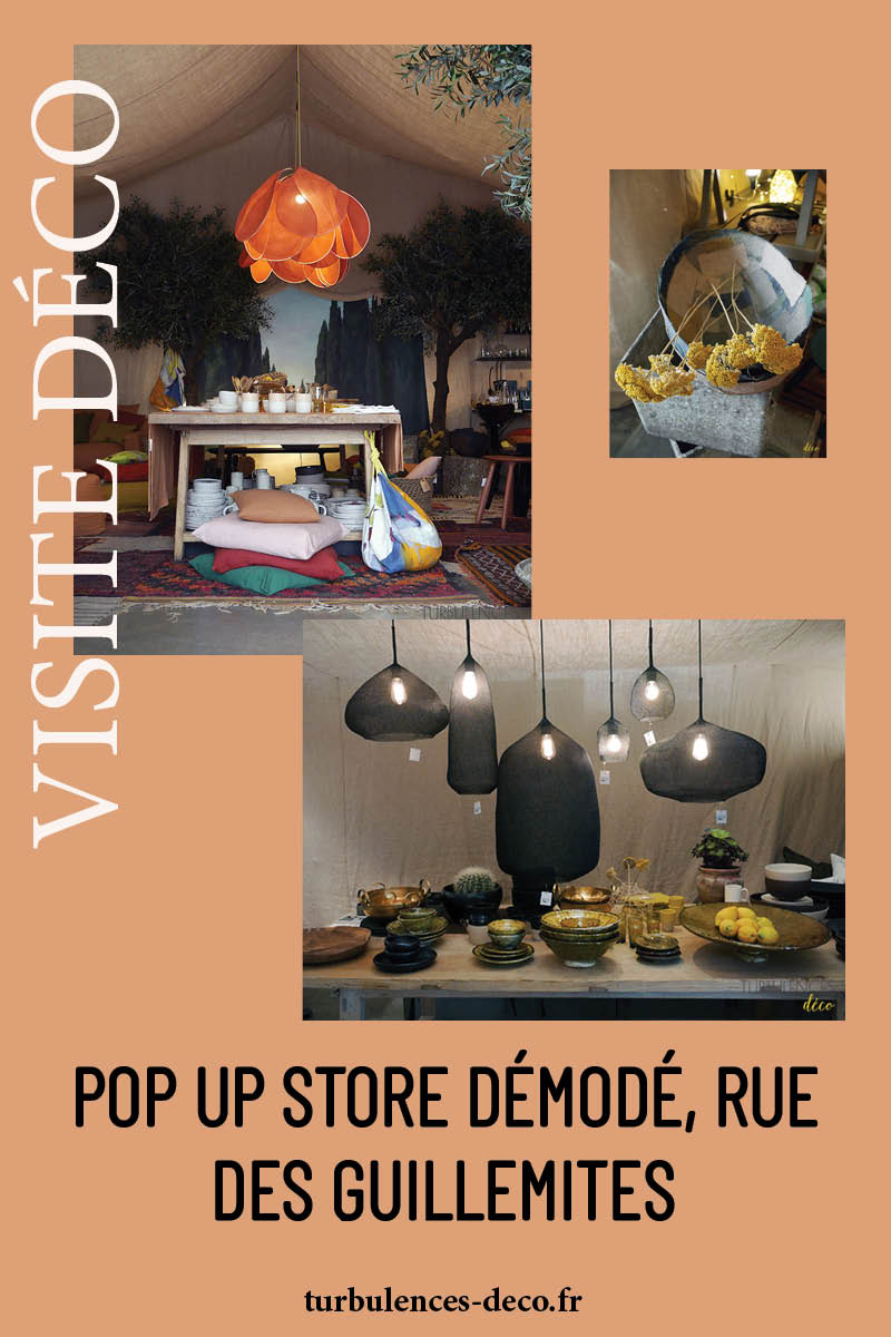 Visite du Pop Up store Démodé, rue des Guillemites, une ambiance ethnique chic à retrouver sur Turbulences Déco