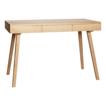 Sélection de petits bureaux en bois design || Bureau 3 tiroirs en chêne naturel, Hübsch