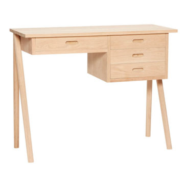 Sélection de petits bureaux en bois design || Bureau 4 tiroirs en chêne, Hübsch