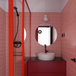 Et pourquoi pas une salle de bain rose terracotta ?