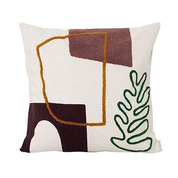 Ferm Living - Coussin en coton blanc, Mirage