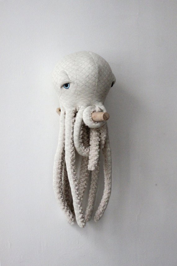 Petite pieuvre albinos - Boutique Big Stuffed sur Etsy