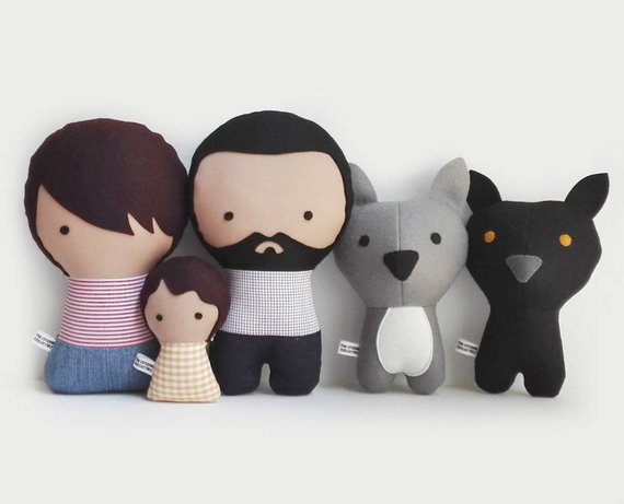 Famille à personnaliser avec chien - Boutique Citizens Collective sur Etsy