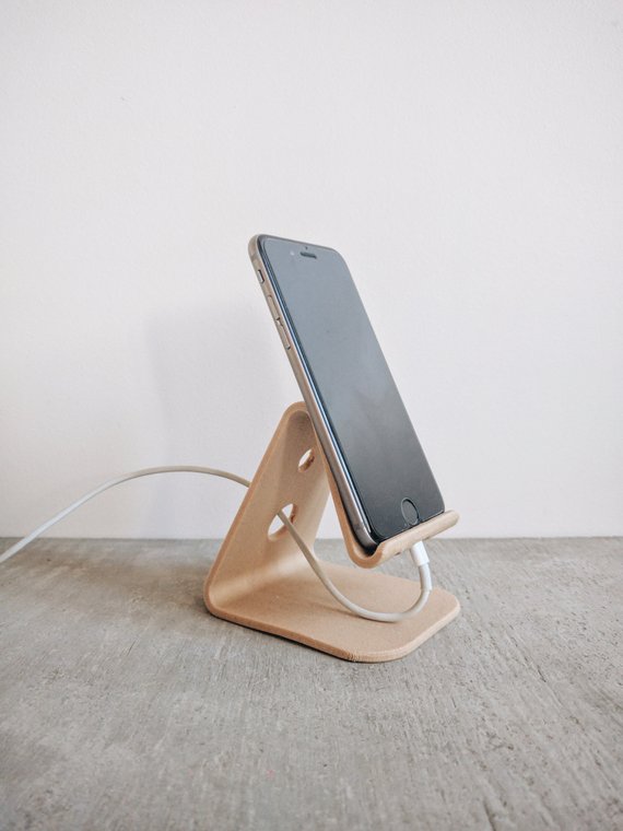 Stand en bois design iPhone - Boutique Etsy Minimum Design