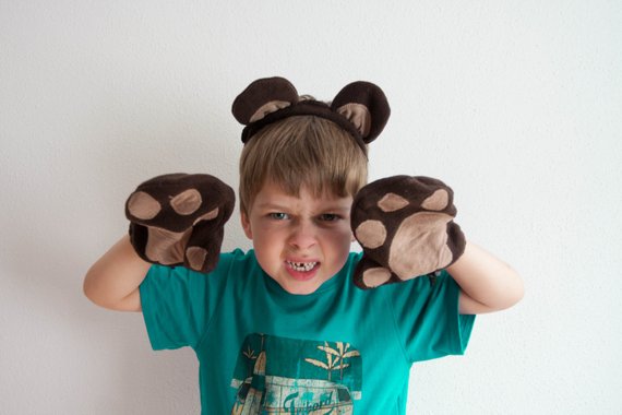 Gant patte d'ours avec son bandeau - Boutique O kidz sur Etsy