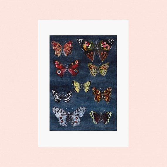 Affiche papillon - Boutique Etsy Sonia Cavallini