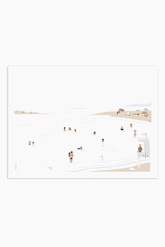 Affiche plage moderne, le pariétal - Boutique Etsy Micush