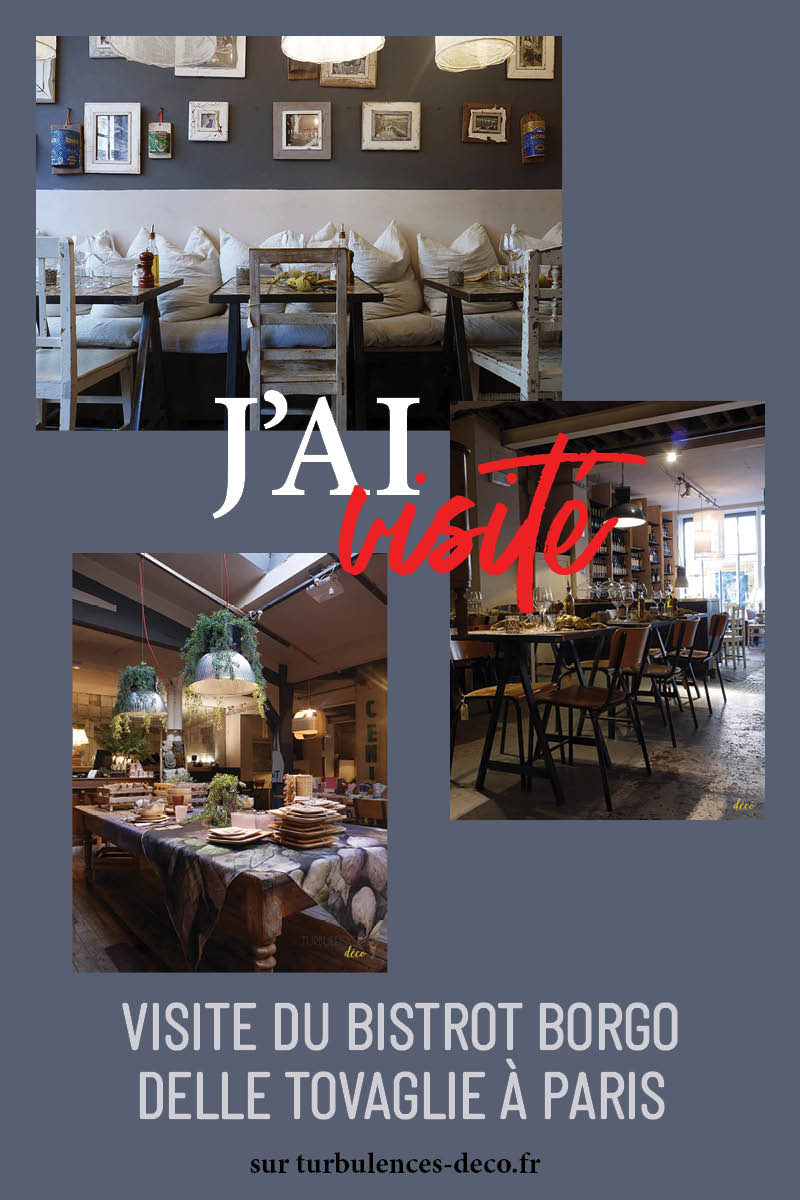 Visite du bistrot Borgo delle Tovaglie à Paris à découvrir sur Turbulences Déco Visite du bistrot Borgo delle Tovaglie à Paris à découvrir sur Turbulences Déco